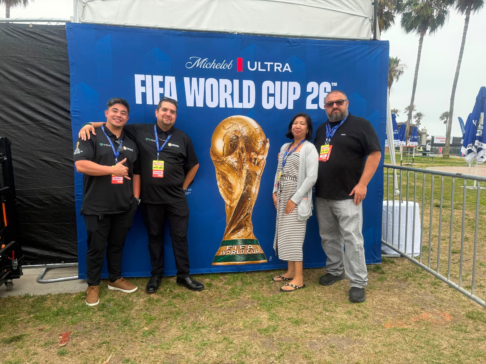 Azzur team members at the FIFA World Cup 2026 event in Venice Beach